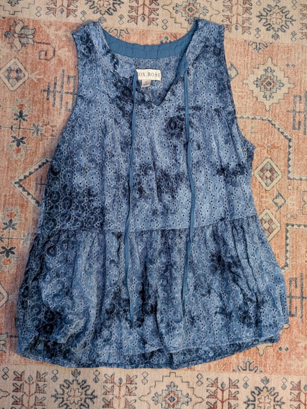 Blue Tie-Dye Doily Tanktop